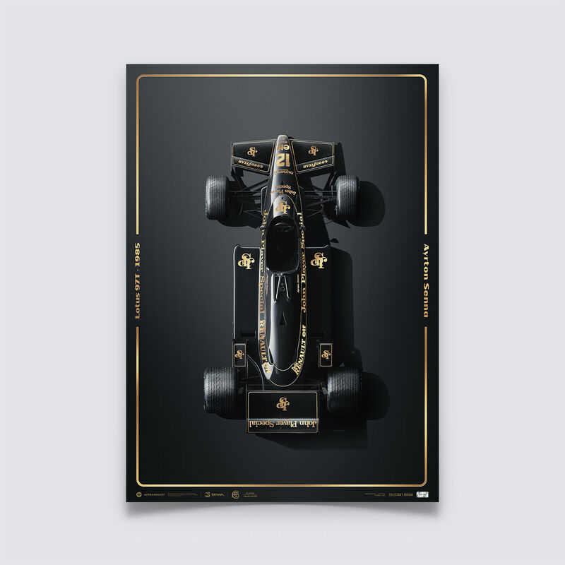 AYRTON SENNA LOTUS 1985 COLLECTORS POSTER - multicolor