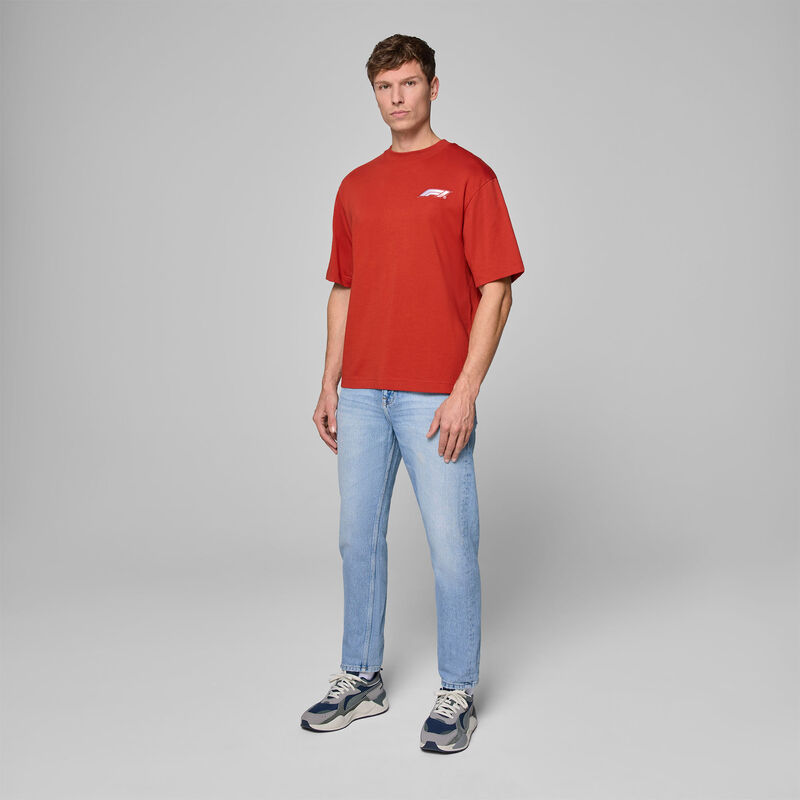 F1 FW HERITAGE LOGO TEE - red