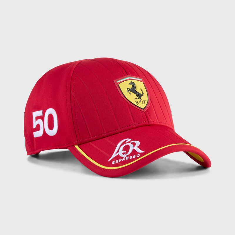 LMH Team Cap #50 2025 - Scuderia Ferrari - Red-50 ONE SIZE - Fuel For Fans F1 Merchandise store