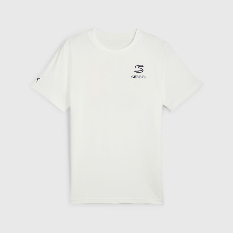 PUMA Senna A Vida Motorsport T-shirt 2024 - Ayrton Senna - White XL for males - Fuel For Fans F1 Merchandise store