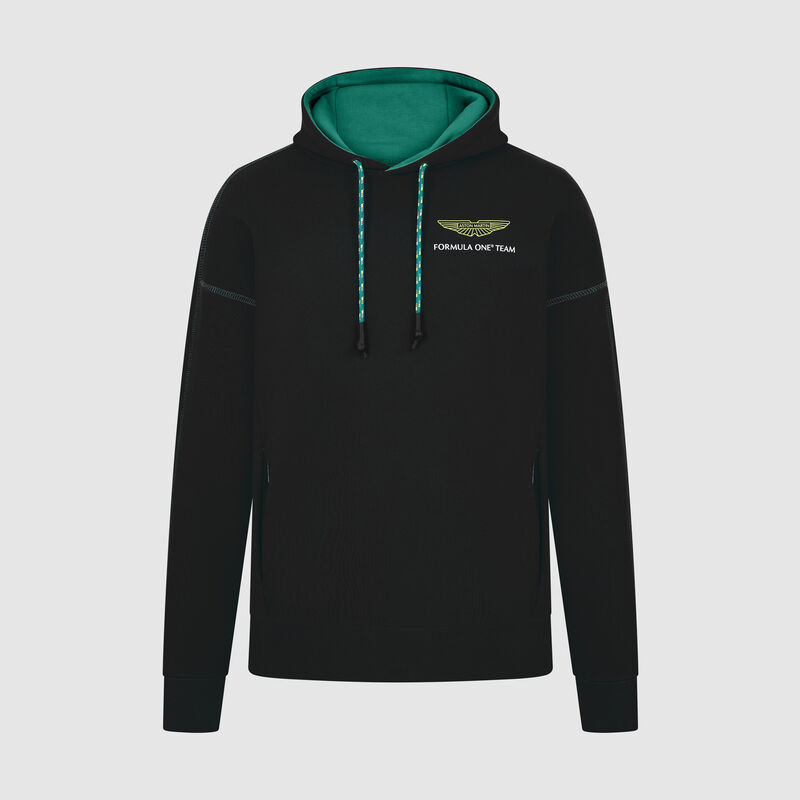 Logo Hoodie 2025 - Aston Martin F1 Team - Black XS for males - 8719203409061 - Fuel For Fans F1 Merchandise store