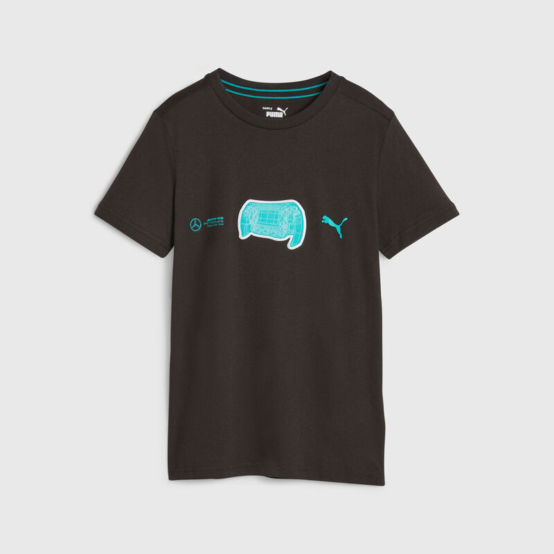 T-shirt bambino con grafica PUMA 2023 - Mercedes-AMG F1 - nero 116 - 4099683701027 - Fuel For Fans Negozio di articoli di F1