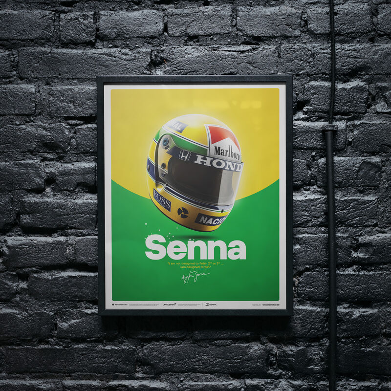 AYRTON SENNA MCLAREN 1988 HELMET POSTER - multicolor