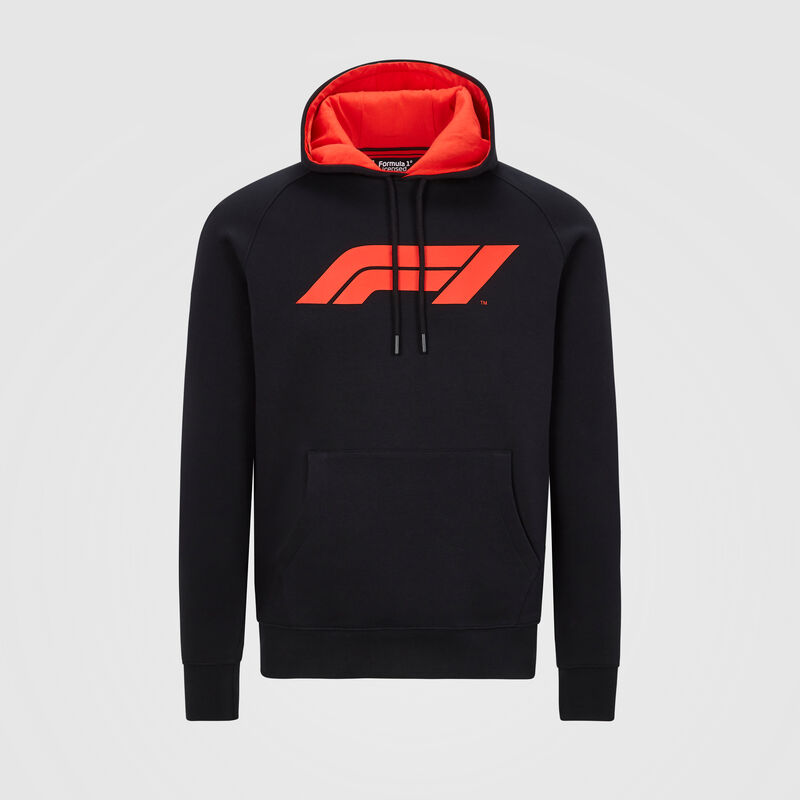 F1 FW LARGE LOGO HOODED SWEAT - black
