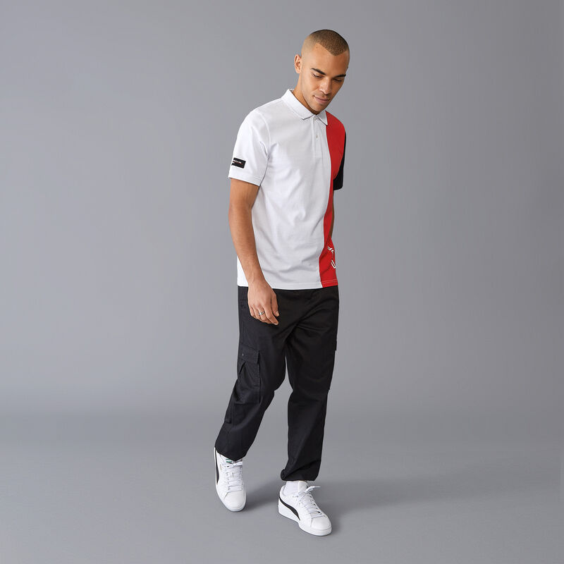 PORSCHE FW MENS STRIPE POLO - white