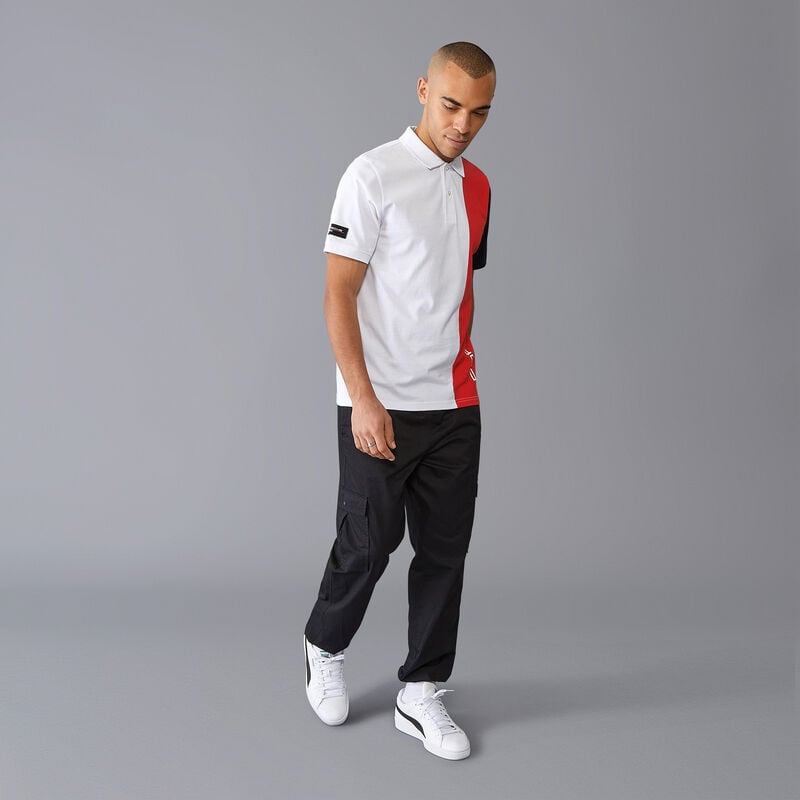 PORSCHE FW MENS STRIPE POLO - white