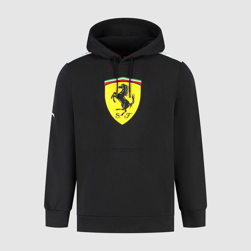 PUMA Shield Hoodie 2025 - Scuderia Ferrari F1 - Black 3XL for males - 4069156274297 - Fuel For Fans F1 Merchandise store