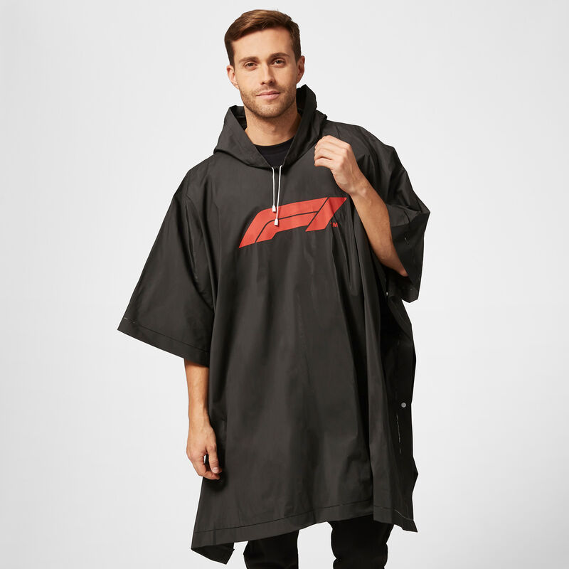 F1 FW LOGO PONCHO - black