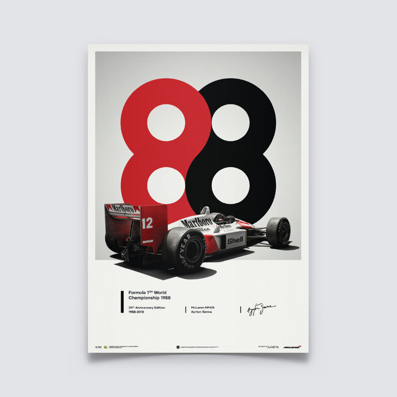 AYRTON SENNA MCLAREN 1988 POSTER - multicolor