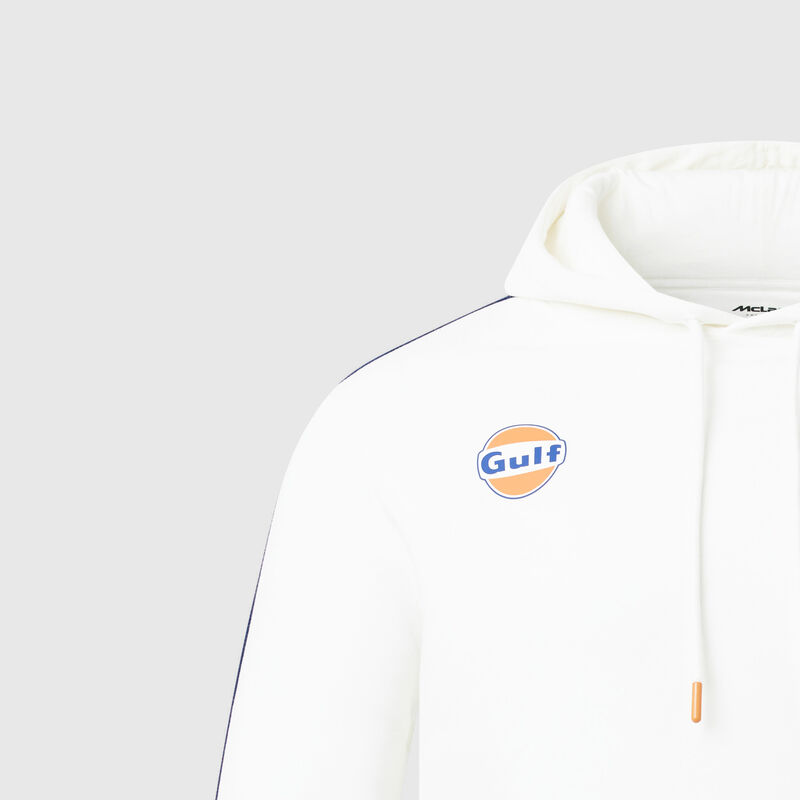 MCLAREN GULF SL STRIPED SLEEVE HOODY - snow white
