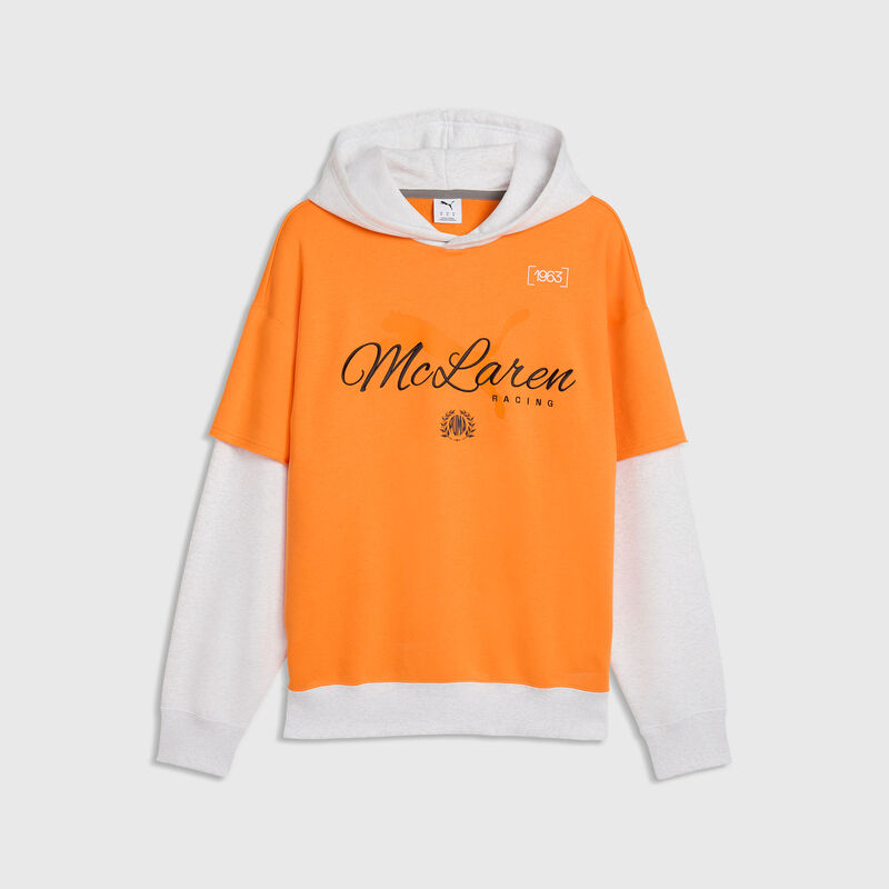 PUMA Hoodie 2026 - McLaren Racing - Papaya S for males - 4070032181905 - Fuel For Fans F1 Merchandise store
