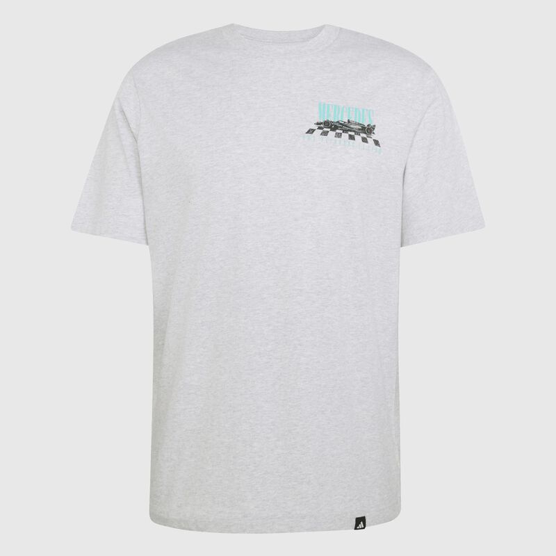 adidas Car Graphic T-shirt 2026 - Mercedes-AMG F1 - Light grey heather XS for males - 4068817408965 - Fuel For Fans F1 Merchandise store