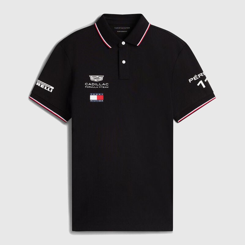 Tommy Hilfiger 2026 Sergio Perez Polo 2026 - Cadillac F1 Team - Black XS for males - 8721386876813 - Fuel For Fans F1 Merchandise store