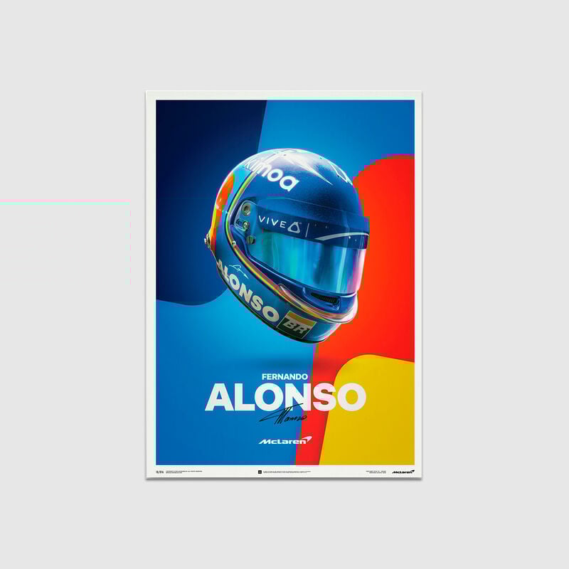 MCLAREN FW FERNANDO ALONSO HELMET 2018 POSTER - No Specific
