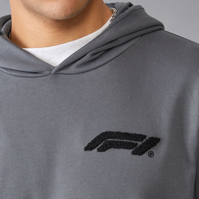 F1 FW BOUCLE HOODY - grey melange