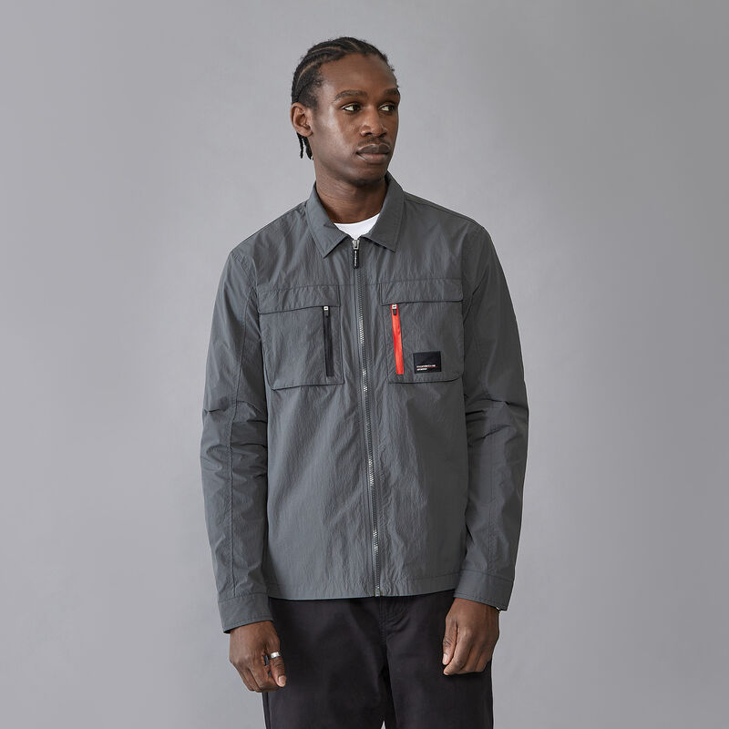 PORSCHE FW MENS UTILITY OVERSHIRT - grey