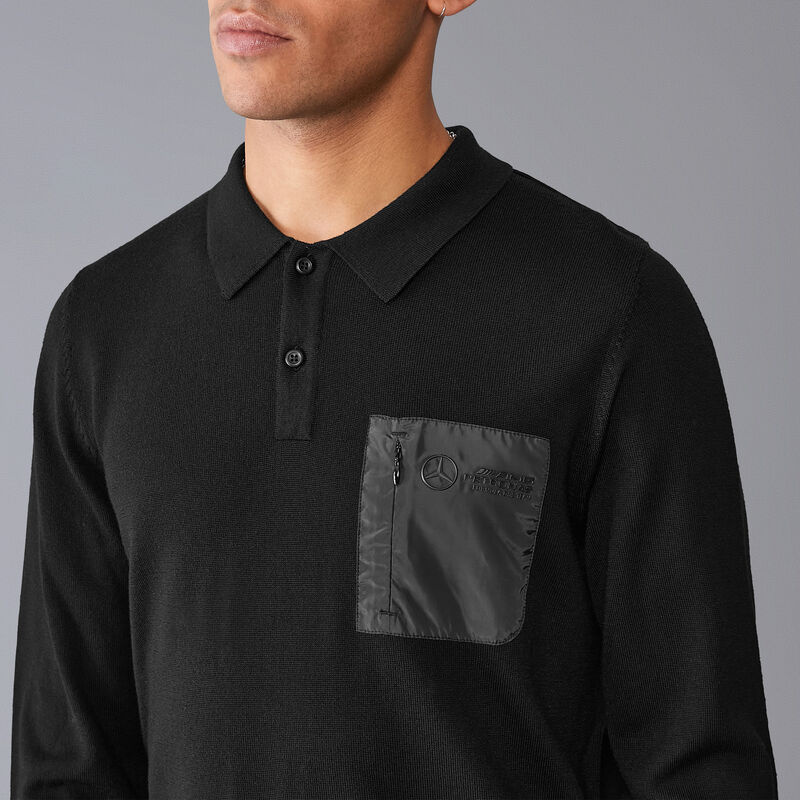 MAPF1 FW MENS ELEVATED KNIT POLO - black
