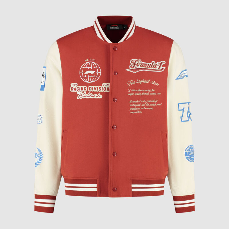 F1 FW HERITAGE VARISITY JACKET - red