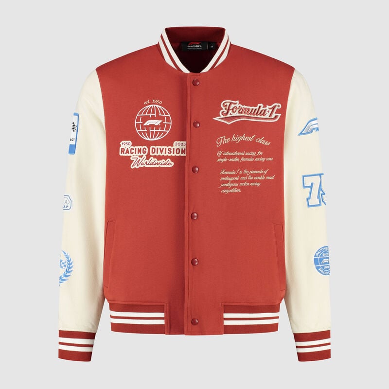 F1 FW HERITAGE VARISITY JACKET - red