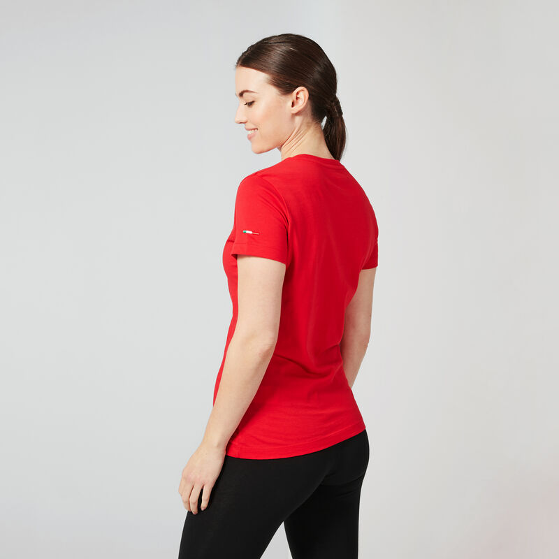 SF PU FW WOMENS SMALL SHIELD TEE - red