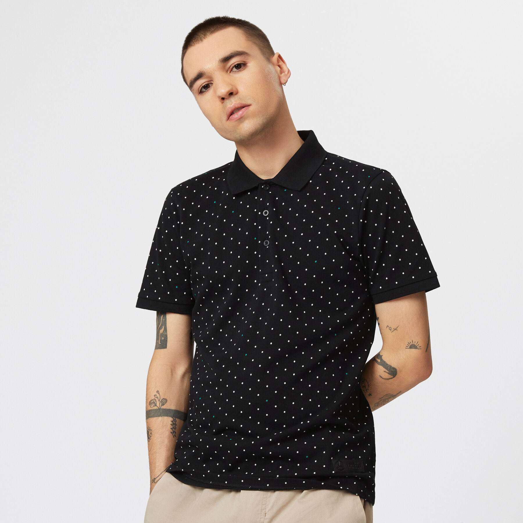 Polka dot polo hot sale