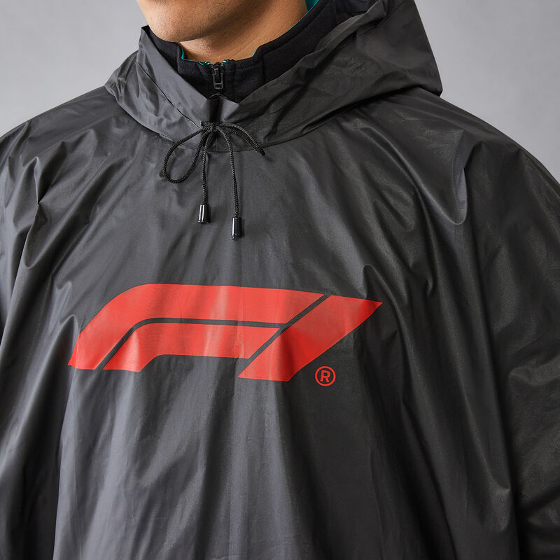 F1 FW LOGO PONCHO - black