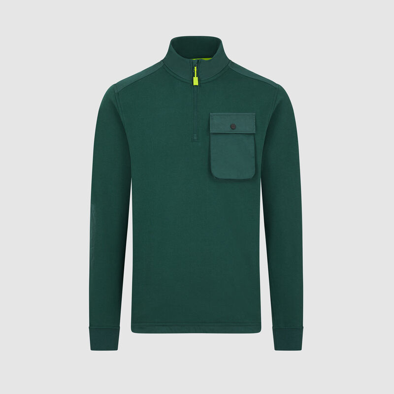 1/4 Zip Pocket Logo Sweatshirt 2024 - Aston Martin F1 Team - Green M for males - 8719203412870 - Fuel For Fans F1 Merchandise store