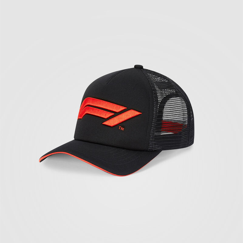 F1 FW LARGE LOGO TRUCKER CAP - black