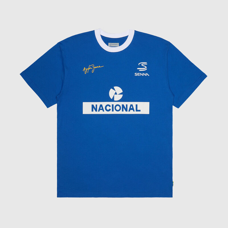 Nacional T-shirt 2026 - Ayrton Senna - Blue XS for males - 8719203755021 - Fuel For Fans F1 Merchandise store