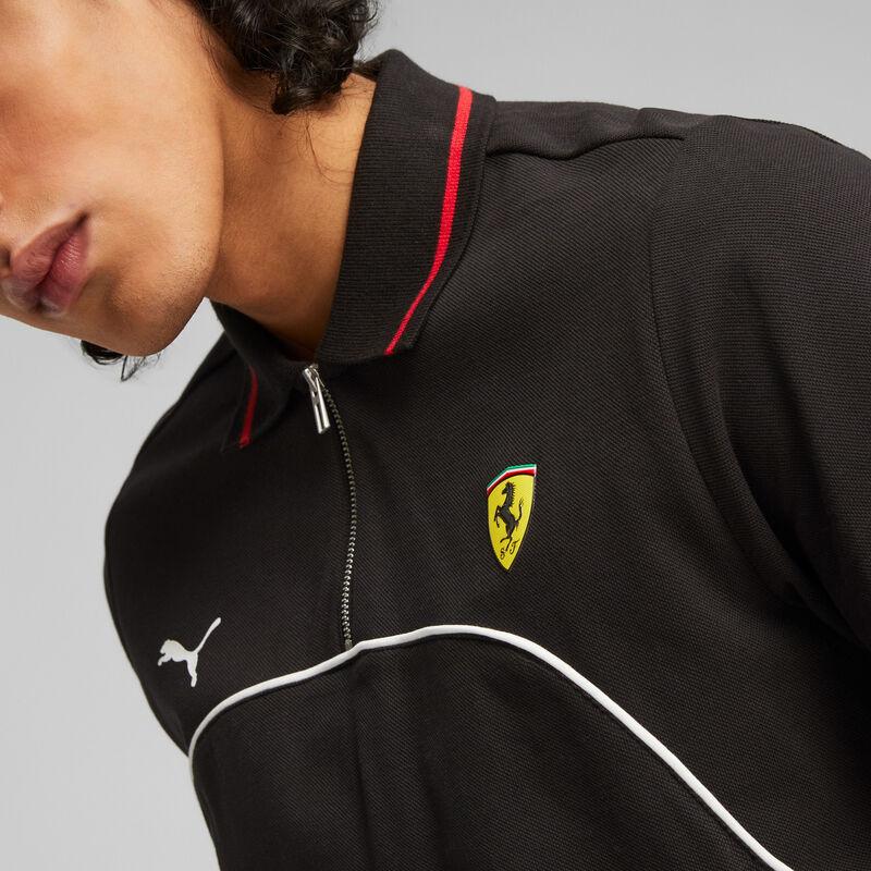 SF LS MENS RACE POLO - black
