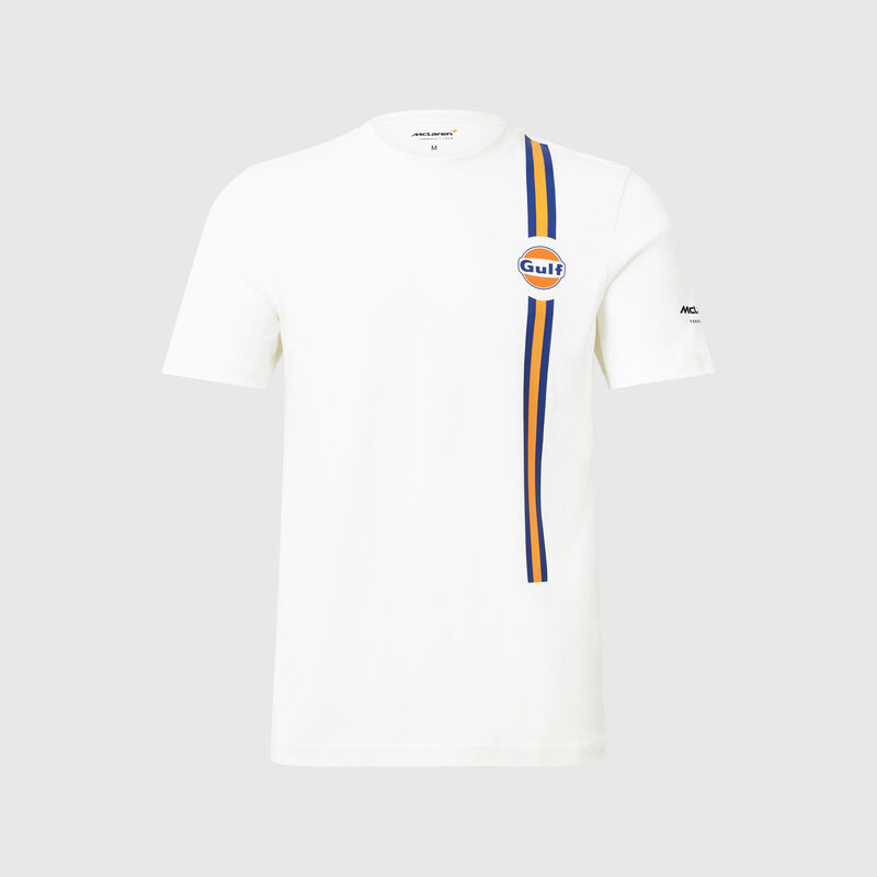 MCLAREN GULF SL CORE PRINTED VERTICAL STRIPE TEE - snow white