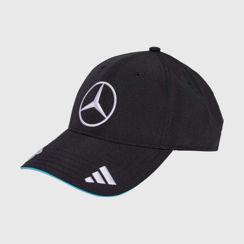Kids adidas 2025 Team George Russell Driver Cap 2025 - Mercedes-AMG F1 - Black ONE SIZE - Fuel For Fans F1 Merchandise store