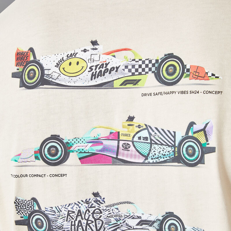 F1 FW CAR GRAPHIC TEE - creme brulee