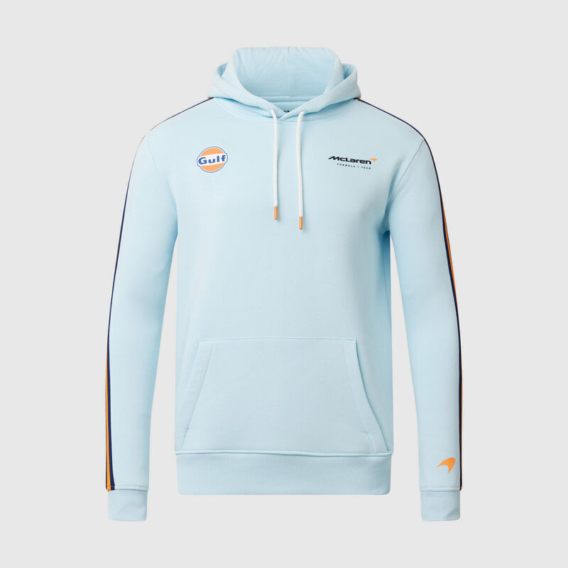 MCLAREN GULF SL STRIPED SLEEVE HOODY - light blue