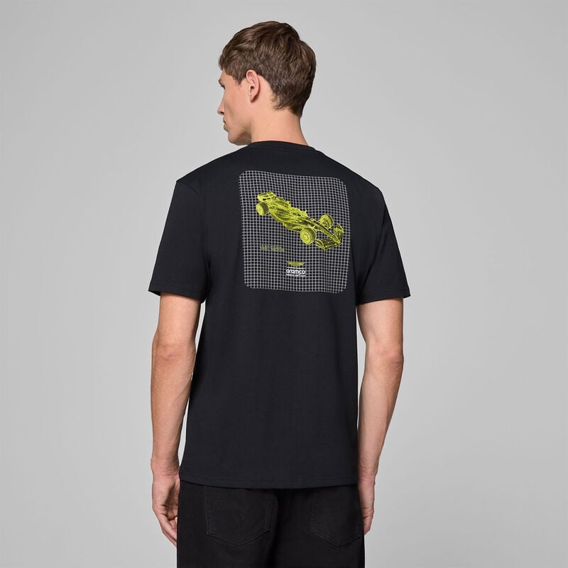 AMF1 FW MENS WIREFRAME GRAPHIC TEE - black