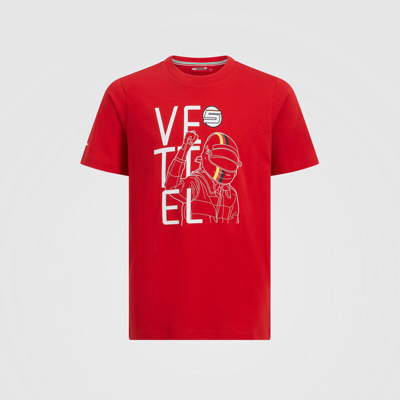 SF FW KIDS VETTEL DRIVER TEE - red