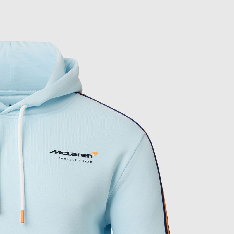 MCLAREN GULF SL STRIPED SLEEVE HOODY - light blue