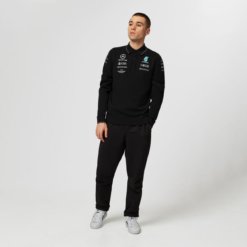 MAPF1 RP KNITTED LS POLO - black