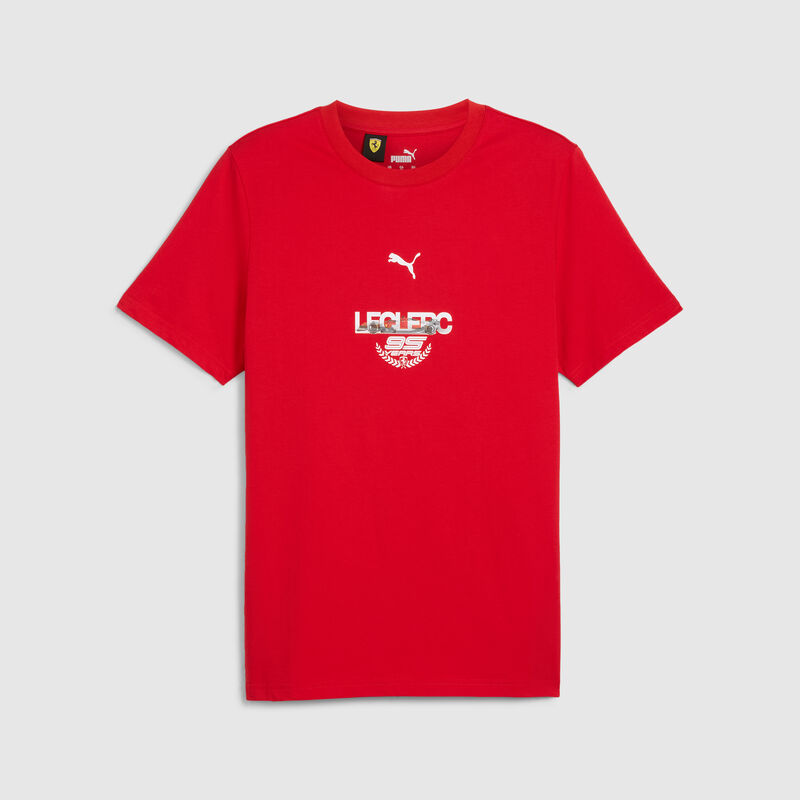 95 Years Driver T-shirt 2024 - Scuderia Ferrari F1 - Lelcerc-red XXL for males - 4067981930241 - Fuel For Fans F1 Merchandise store