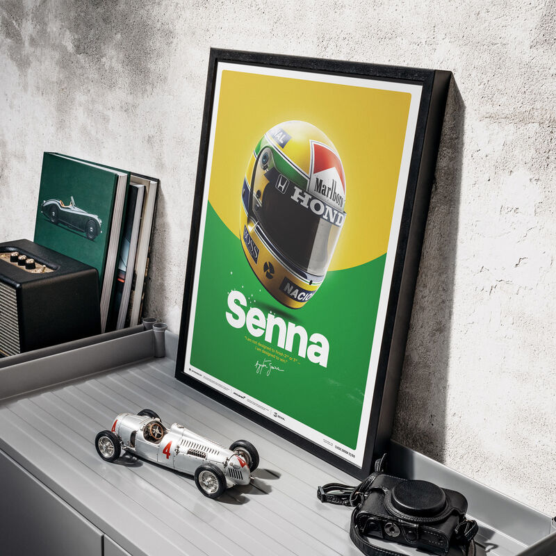 AYRTON SENNA MCLAREN 1988 HELMET POSTER - multicolor