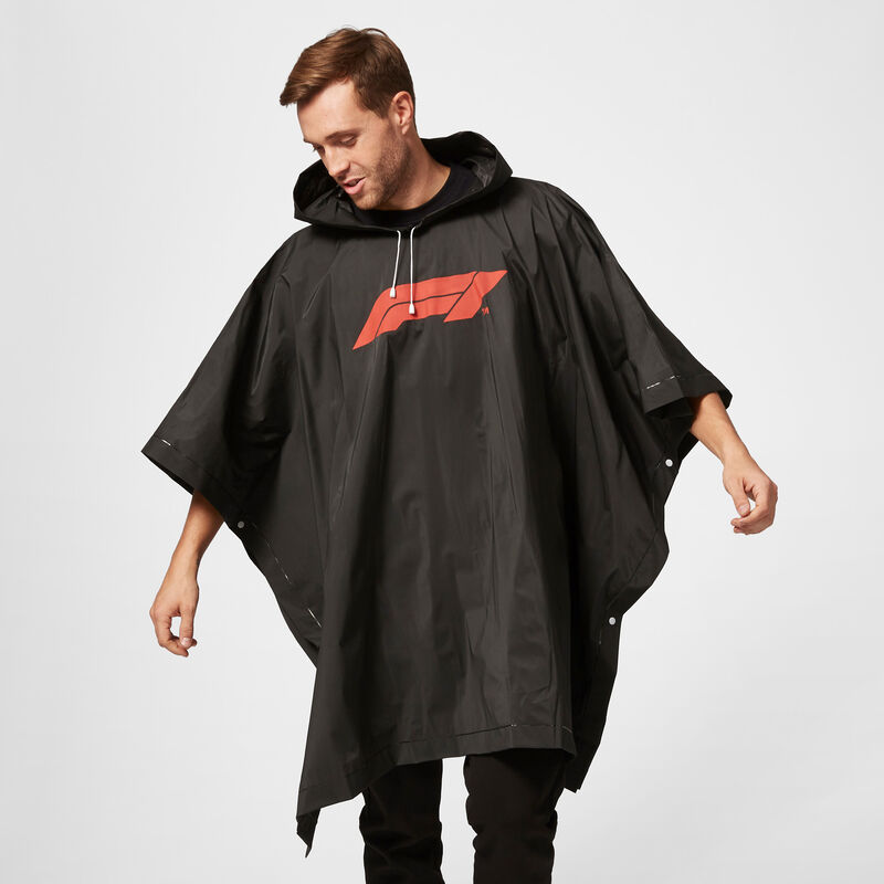 F1 FW LOGO PONCHO - black