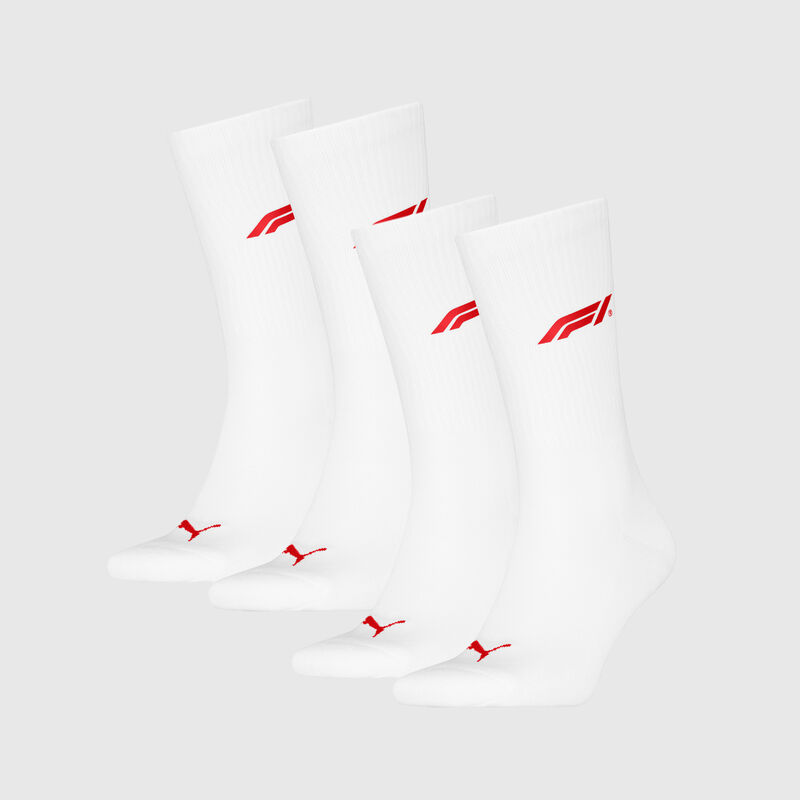 PUMA UNISEX F1 CREW SOCK 2P - white
