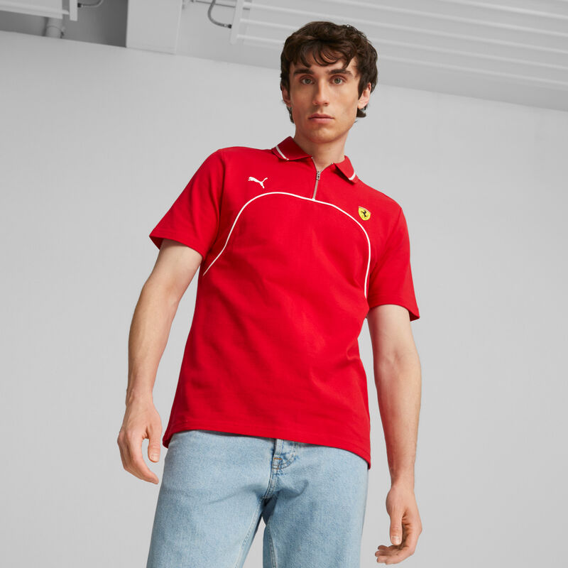 SF LS MENS RACE POLO - red