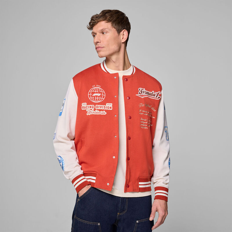 F1 FW HERITAGE VARISITY JACKET - red