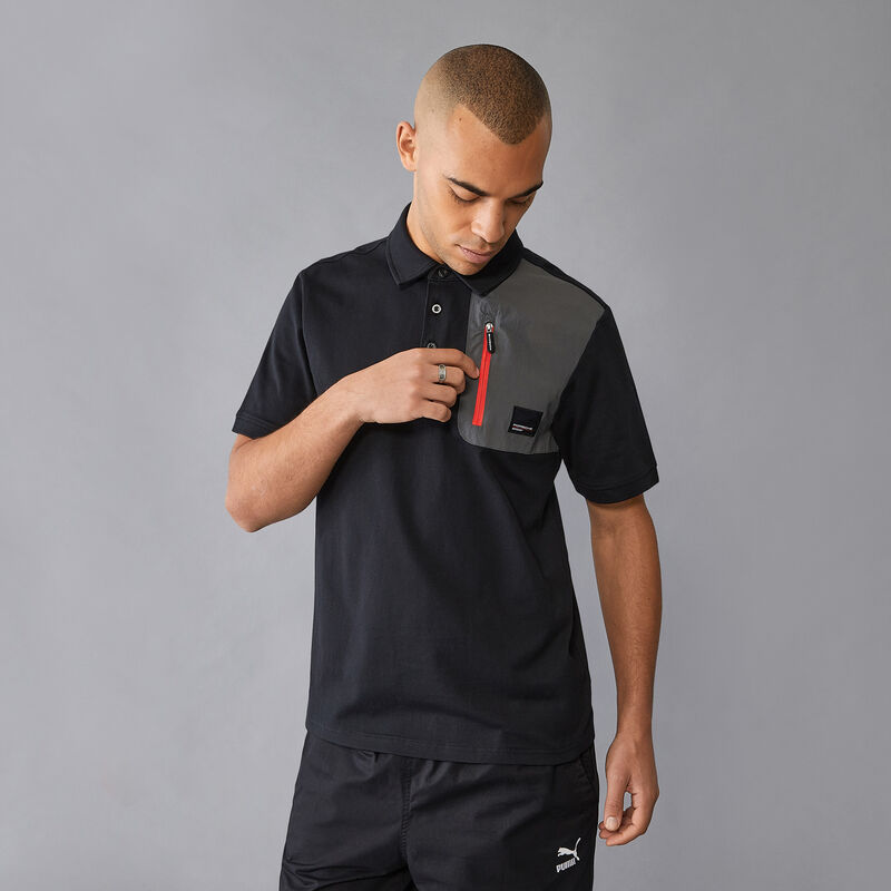 PORSCHE FW MENS UTILITY POLO - black