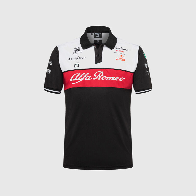 ALFA ROMEO RACING MENS TEAM POLO - black / white / red