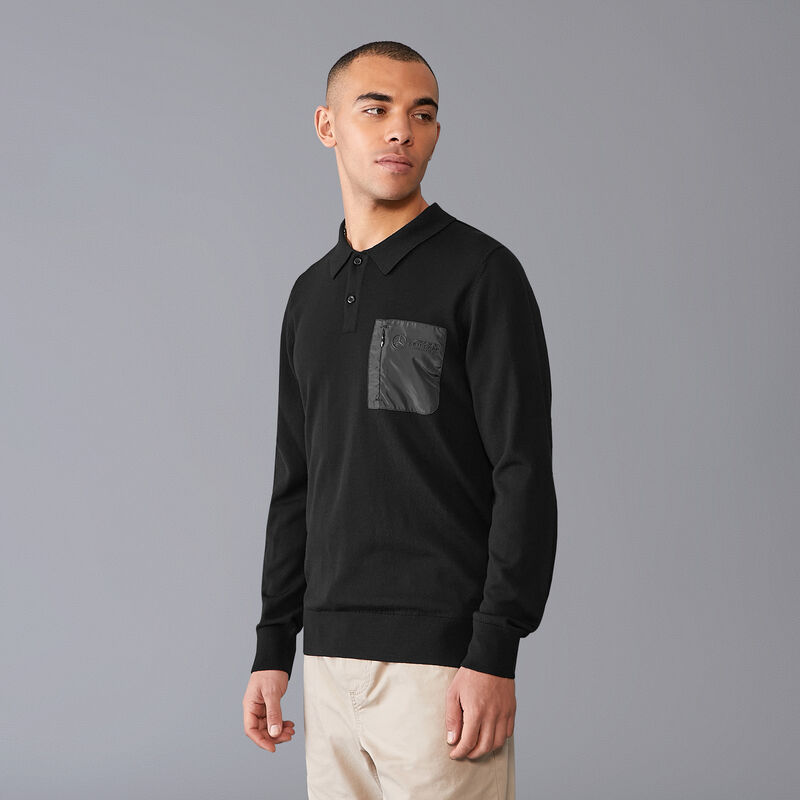 MAPF1 FW MENS ELEVATED KNIT POLO - black