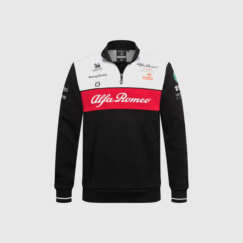 ALFA ROMEO RACING SL MENS TEAM QUATER ZIP - black / white / red