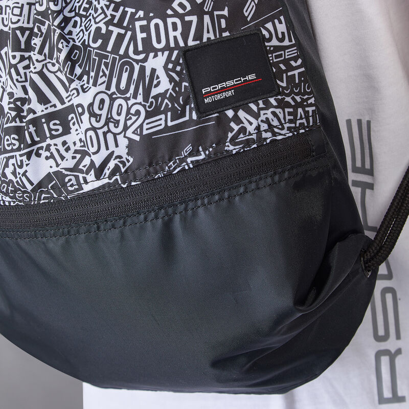 PORSCHE FW QUOTED AOP PULL BAG - black