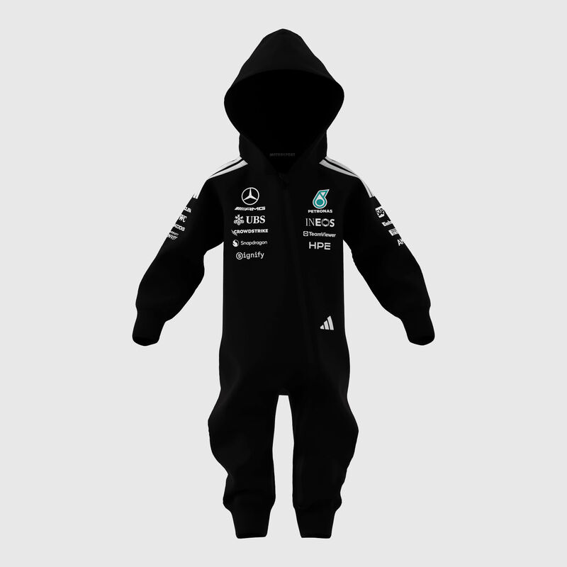 adidas DNA Baby Suit 2026 - Mercedes-AMG F1 - Black 3/6M - Fuel For Fans F1 Merchandise store